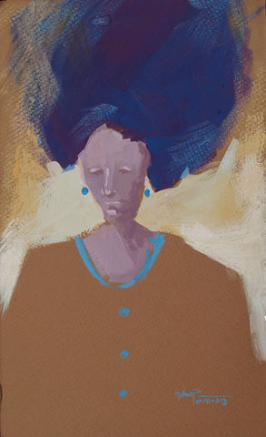 Retrato sin nombre
Autor: Milton Pocasangre
Tecnica: Gouache