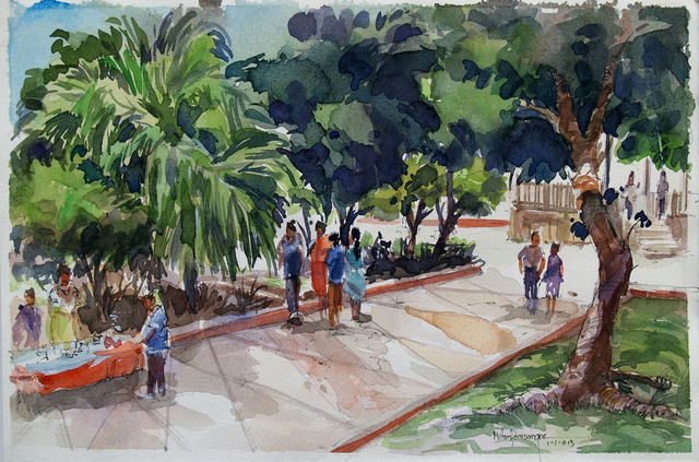 Milton Pocasangre
Parque Santa Ana II /
Acuarela