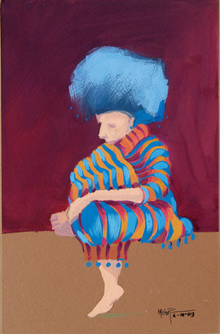 Pensador .
Autor: Milton Pocasangre
Tecnica: Gouache