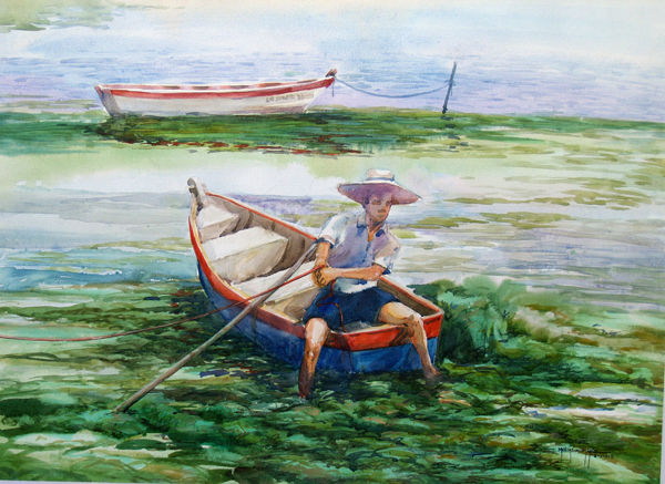 Pescador del Lago de Ilopango
Acuarela Sobre Tela
Milton Pocasangre