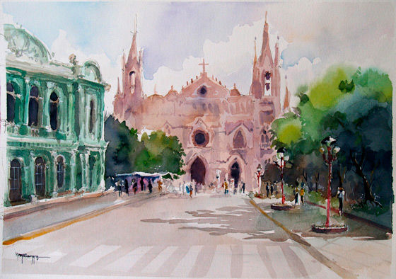 Milton Pocasangre
Catedral Santa Ana /
Acuarela