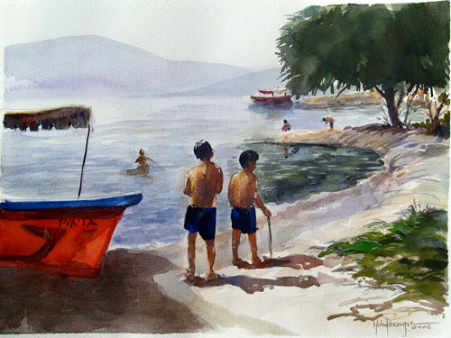 Lago de Ilopango /Acuarela