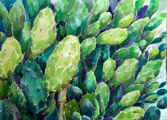 Nopales/ Acuarela