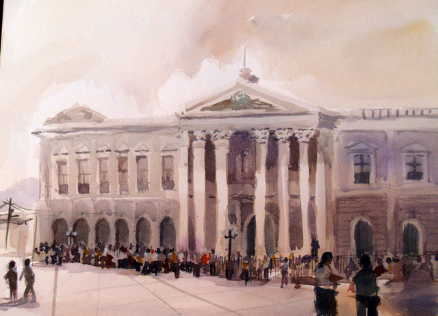 Palacio Nacional de El Salvador / Acuarela