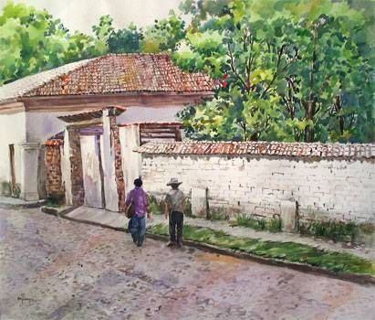 Calle de Suchitoto / Acuarela