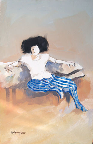 Un rincon para el pensamiento
Autor: Milton Pocasangre
Tecnica: Gouache