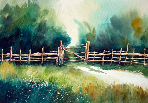 Entrada al cañal/ Acuarela