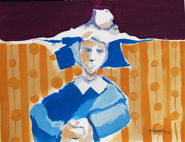 Espera .
Autor: Milton Pocasangre
Tecnica: Gouache