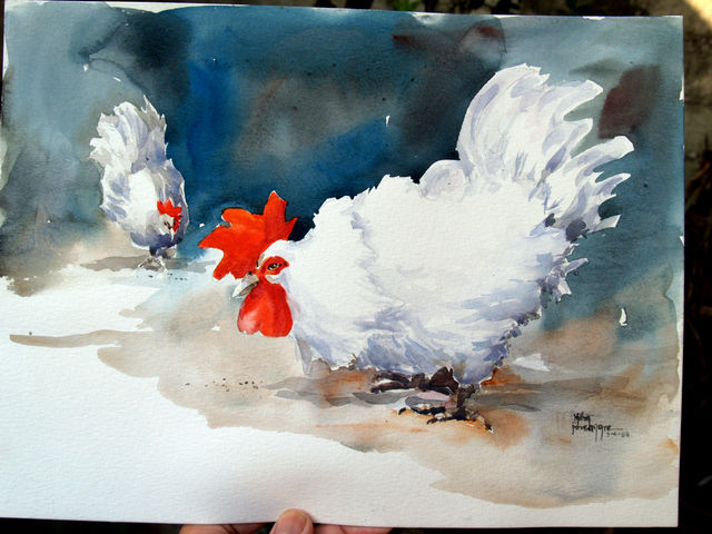 Milton Pocasangre
Pollos /
Acuarela