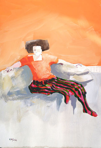 Un rincon para el pensamiento II
Autor: Milton Pocasangre
Tecnica: Gouache